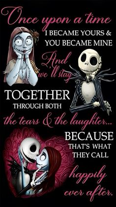 a poster with two cartoon characters and the words, one upon a time i become yours you