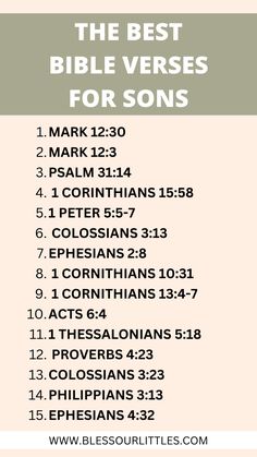 the best bible verses for sons