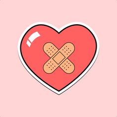 a heart shaped sticker with two pieces of bread in the shape of a cross