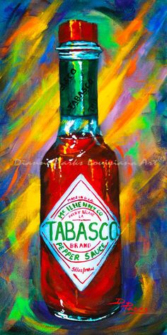 a painting of a bottle of tabasco