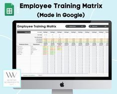 the employee training mattrix made in google is displayed on a computer screen with an apple logo