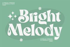 bright melody font and numbers with green background