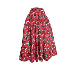 brand: n/a material: likely Polyester Cotton Blend, Light Weight size: Medium, 8, 10, Check Measurements color: Red, Pink, Dark Green, White condition: 9.5/10, Excellent Condition, No Flaws waist: 29"/30" length: 31" Gold Bow Vintage Red High-waist Pleated Skirt For Spring, Red Pleated Flared Skirt For Spring, Red Midi Pleated Skirt For Summer, Red Pleated High-waist Skirt, Red Pleated Full Skirt, Red Retro Pleated Skirt, Chic Red Floral Print Mini Skirt, Red Pleated Midi Skirt For Spring, Chic Red Mini Skirt With Floral Print