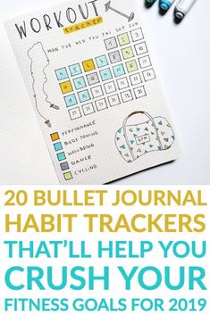 Check out 20 bullet journal fitness tracker layouts to be healthier in 2019 and slay your goals #anjahome #bulletjournal #fitnesstracker #goals #2019 #fitnessandexercises #sport #fitness #and #exercises Bullet Journal Fitness Tracker, Bullet Journal Hacks, Bullet Journal Inspo, Fitness Journal, Fitness Transformation