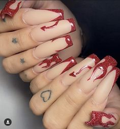 Devil Nails, Vintage Nails, Nails Halloween, Pink Acrylic Nails, Creepy Cute, Simple Nails, Henna