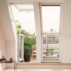 a living room filled with furniture and lots of windows next to a white rug on top of a hard wood floor