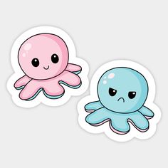 an octopus and an octopus sticker sitting side by side on top of each other