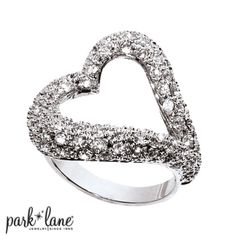 Free Gift W/Purchase Command Attention Everywhere You Wear Captivate Ring. Sparks Fly From This Spectacular, Freeform Heart-Shaped Ring Pave-Set With Sizzling Swarovski Crystals. Captivate Ring Is A Show-Stopper Complements Anything! Especially Beautiful Worn With Pave Set Jewelry Ensembles: Sateen, Destiny, Couture, Heidi, Monaco, Spellbound, Couture, Etc. Hypoallergenic Lead & Nickel Free Park Lane Jewelry, Jewelry Design Inspiration, Heart Shaped Rings, Fashion Jewelry Sets, Park Lane, Pave Ring, Necklace Online, Selling Jewelry, Amazing Jewelry