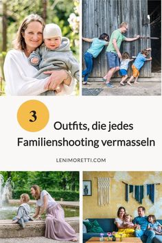 family photos with the words 3 outfits, die ides familienshooting vermassen