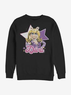 Disney The Muppets Diva Piggy Sweatshirt Muppets Miss Piggy, Cozy At Home, Mens Crewneck Sweatshirt, The Muppets, Miss Piggy, Disney Sweatshirts, Crew Sweatshirts, Pullover Men, Graphic Crewneck Sweatshirt