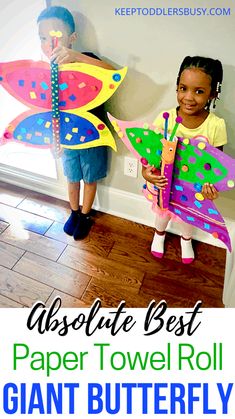 Paper Towel Roll Crafts: Giant Butterfly Toddler Projects, Bug Activities, Giant Butterfly, Butterflies Activities, Bugs Preschool, Insect Activities, Butterfly Craft, Insect Crafts, Bug Crafts