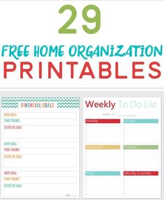 the free home organization printables are great for organizing