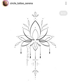 a drawing of a lotus flower with the words circle tattoo - serena written on it