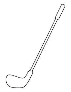 a black and white drawing of a golf club