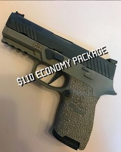 P320 economy packages start at $110 and come with thumb index points, trigger guard flat stippling, and full 360 degree texturing on the grip. Additional options available.