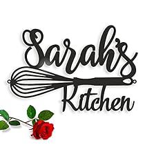 the words sarans kitchen with a whisk and a rose