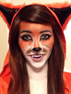 Fox Halloween Makeup For Kids, Fox Animal Makeup, Kid Fox Makeup, Fox Costume Makeup Simple, Fox Costume Diy