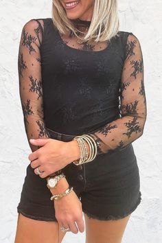 Add that perfect touch of lace under graphic tees, tops, or alone with a bralette! Great staple piece to build a fun look with! 100% Polyester. Lace overlay, tank not included. Small - 0/2 Medium - 4/6 Large - 8 Xlarge - 10 Lace Under Shirt Outfit, Lace Shirt Outfit, Black Lace Tops, Lace Shirt, Bottom Clothes, Chic Boutique