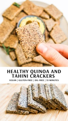 healthy quinoa and jalapeno crackers are the perfect snack for lunch