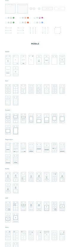 an image of some type of wireframes on a white sheet with different lines and shapes