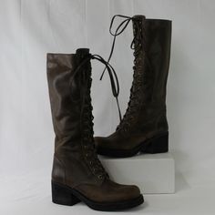 *New Without Box* Jeffrey Campbell Women's Tyro Knee High Boots Women's Size - 8 Color - Tan Distressed Leather Upper, Zipper Closure, Knee High, Fits True To Size, Platform, Lace-Up Jeffrey Campbell Shoes, Distressed Leather, Jeffrey Campbell, Knee High Boots, High Boots, Knee High, Bootie Boots, Womens Boots, Leather Upper