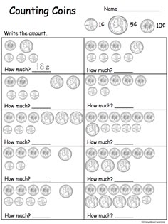 counting coins worksheet for kids