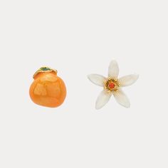 If you’re looking for the flower earrings or fruit earrings which can be put on easily and comfortably. This pair of fine jewelry is a good choice. These earrings from Selenichast jewelry store can be sent with a gift box, so it’s also good to to be a holiday gift. Provence Garden, Enamel Stud Earrings, Fruit Jewelry, Fruit Earrings, Orange Earrings, Orange Flower, Nature Inspired Jewelry, Earring Crafts, 925 Silver Earrings