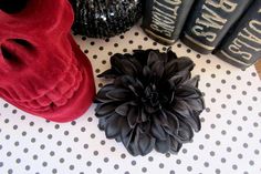 Hair Clips Aesthetic, Gothic Flowers, Hair Flower, Dec 25, Flowers Perennials, Black Silk, Jet Black, Barrettes