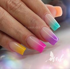 Ombre Gel Nails, Lilac Nails, Pretty Nail Colors, Tropical Nails, Diy Acrylic Nails, Nude Nail Designs, Nail Art Techniques, Beauty Nails Design