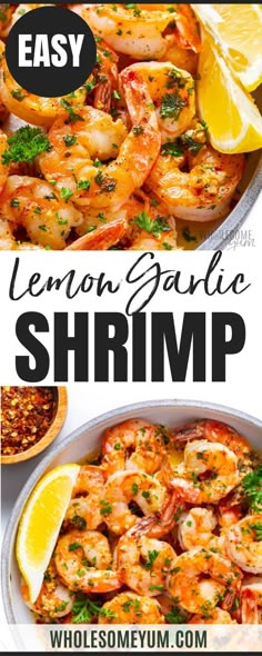 Lemon Garlic Butter Shrimp Simple Garlic Butter, Lemon Shrimp Recipes, Buttered Shrimp Recipe, Cooked Shrimp Recipes, Lemon Garlic Butter Shrimp, Lemon Shrimp, Lemon Garlic Shrimp, Shrimp Recipes Healthy, Shrimp Dinner