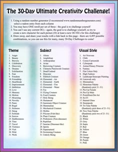 the 30 day ultimate creativity challenge