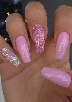 Nails Design For Summer, Glitter Nails Design, Ongles Bling Bling, Glitter Nails Acrylic, Pink Glitter Nails, Pink Gel Nails, Nail Fashion, Nail Designs Glitter