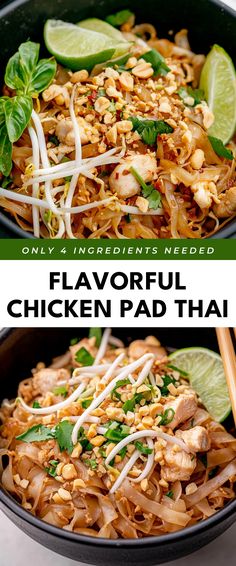 Image for Flavorful Chicken Pad Thai Chicken Pad Thai Recipe, Citrus Fish, Chicken Pad Thai, Pad Thai Recipe, Thai Recipe, One Pan Chicken, Yummy Chicken, Citrus Chicken, Thai Chicken