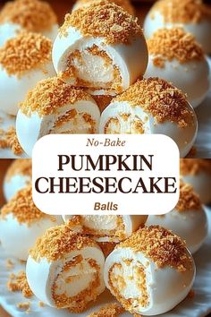 no bake pumpkin cheesecake balls on a plate