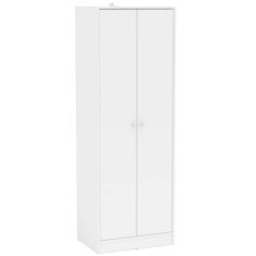 Keep your space organized with the Cambridge 2 Door Wardrobe. The compact design is the perfect solution for anyone looking for extra storage with limited space. Available in a white finish with a durable melamine coating that is stain and scratch resistant. This wardrobe offers concealed storage with a 2-door cabinet that includes a clothing rod. This wardrobe is not only functional but the modern design will compliment any current home decor. Armoire Storage, Hanging Wardrobe, Door Bedroom, Wardrobe Bed, Portable Closet, White Wardrobe, Bedroom Armoire, Modern Tops, 2 Door Wardrobe