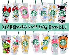 starbucks cup svg bundle for christmas and new year's eves - includes 12 designs