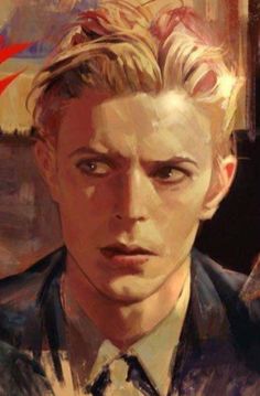 a painting of a young man with blonde hair