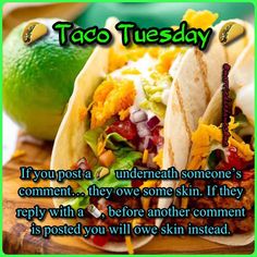 taco tuesday message with lime and tortilla