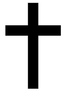 a black cross on a white background