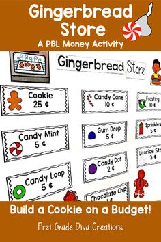 gingerbread store activity for kids to build cookies on a budget