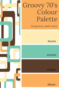 Groovy 70s colour palette. Teal, brown and orange Seventies Color Palette, Retro Colors 70s, 70s Retro Colour Palette, 1970s Color Palette Interior Design, 60s 70s Color Palette, 60s Colour Palette, 60s Color Palette Retro, Groovy Colors, 1970s Color Palette