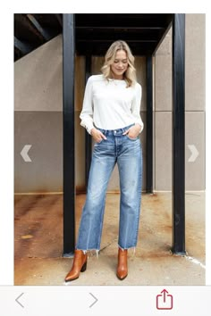 Cropped Jeans Outfit, Wide Leg Outfit, Cropped Wide Leg Jeans, Style Fall, Jeans Outfit, Jeans Women, New Classic, Looks Vintage, Fall Winter Outfits