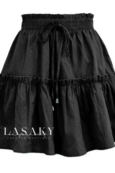 Lasaky - Stylish and Sophisticated High-Waisted A-Line Skirt in Solid Color Summer Mini Skirt, Layered Mini Skirt, Short Pollera, Flowing Blouse, Solid Skirt, Short Women Fashion, Party Rock, Boho Look, Summer Skirts