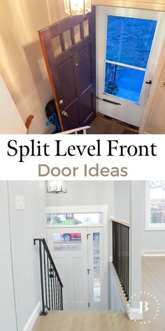 Don't miss these split level front door ideas & how we modernized the exterior of our home by enlarging the front door size with accent roof