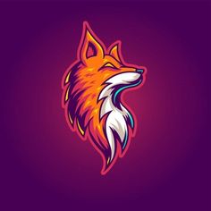 the logo for a sports team with an orange and white fox on it's head