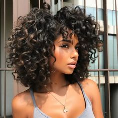 Curls With Bangs Black Women, Afro Curly Hairstyles, Afro Styles, Diverse Fashion, Summer Hairstyles For Black Women, Stylish Hairstyles, Hair 2024, Haircuts For Curly Hair, Beautiful Curls