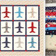 the quilts are made to look like airplanes