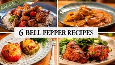 six bell pepper recipes are shown here