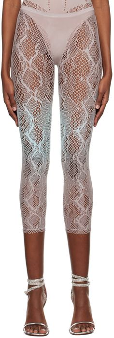 Sheer Nylon Thigh-high Bottoms, White Sheer Mesh Bottoms, Spring Sheer Nylon Bottoms, Sheer Mesh Stretch Bottoms, Sheer Stretch Mesh Bottoms, White Sheer Nylon Bottoms, Summer Mesh Tights, Fitted Mesh Summer Tights, Sheer Fitted Nylon Bottoms