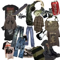 just some inspo for grunge style #grunge #grungefashion #grungestyle Grunge Stores To Shop At, Grunge 1990s Style, Grunge Outfits Modest, Grungy Halloween Costumes, 90s Grunge Streetwear, Midwestern Emo Fashion, Actual Grunge, Boys Grunge Outfits, Where To Shop For Grunge Clothes